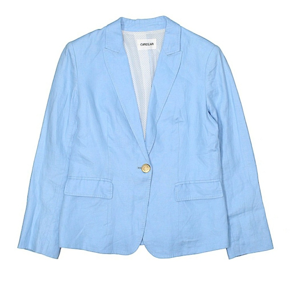 Girdear Blazer linen blue button blazer size 4